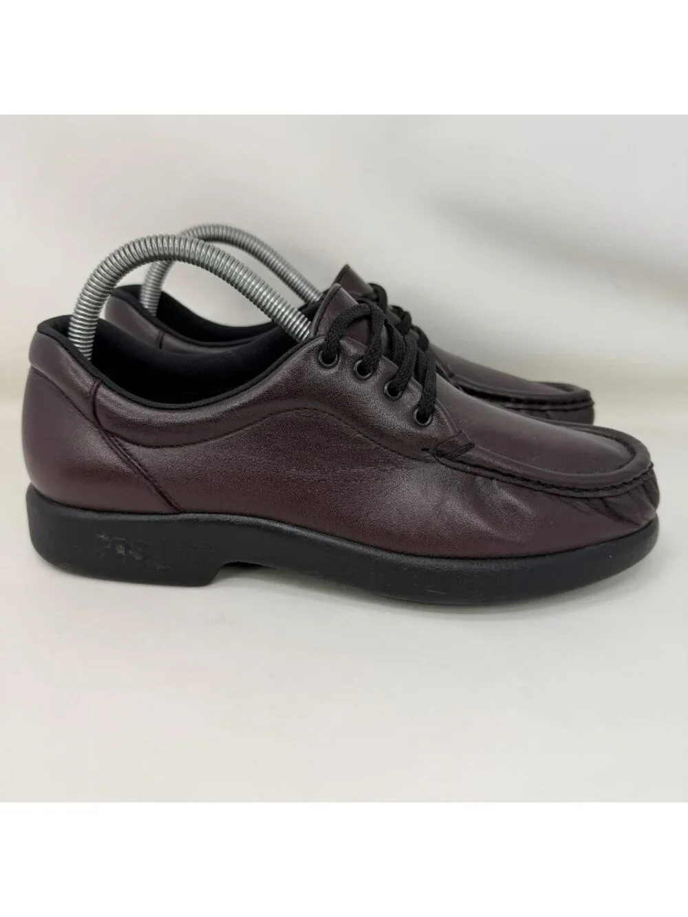 SAS Take Time Leather Comfort Shoes Loafers Maroon Black Women's Size 8 N